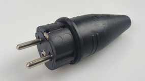 Gummistecker Schwarz 16A